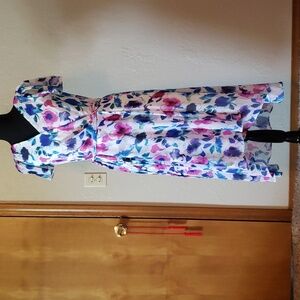 Floral Faux-Wrap High Low Dress DKNY NWT 6